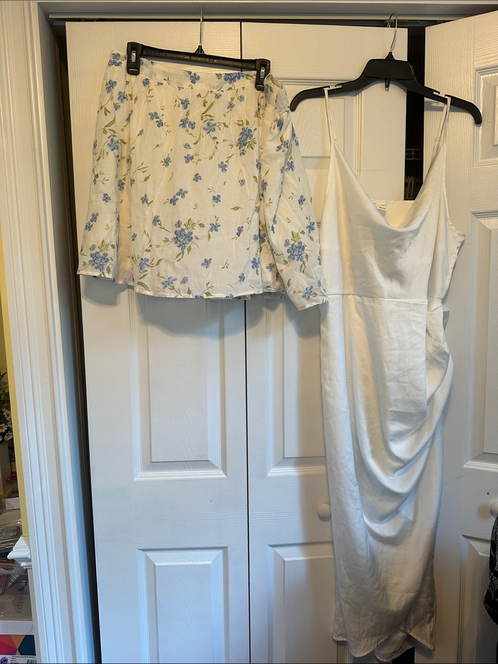 Abound Ivory Skirt with Blue Floral Print
